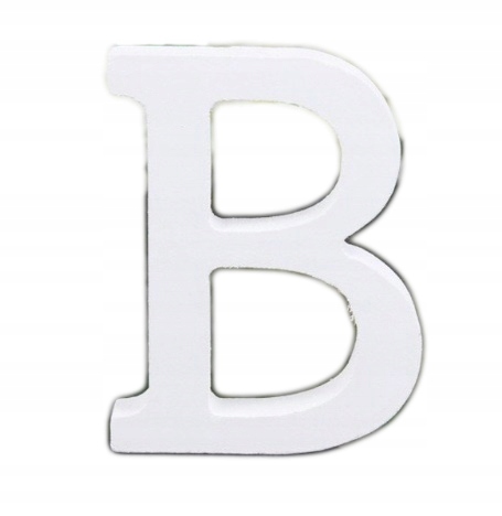 

Litera Literka Drewniana B Biała, Napis 3D, 16cm