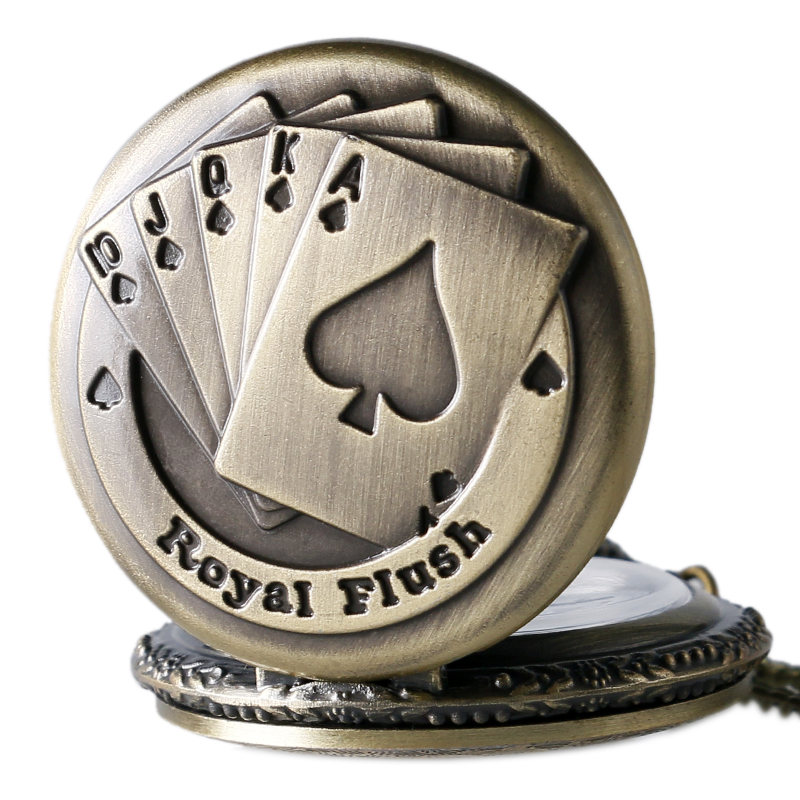 КРАСИВЫЕ КАРМАННЫЕ ЧАСЫ ROYAL FLUSH POKER