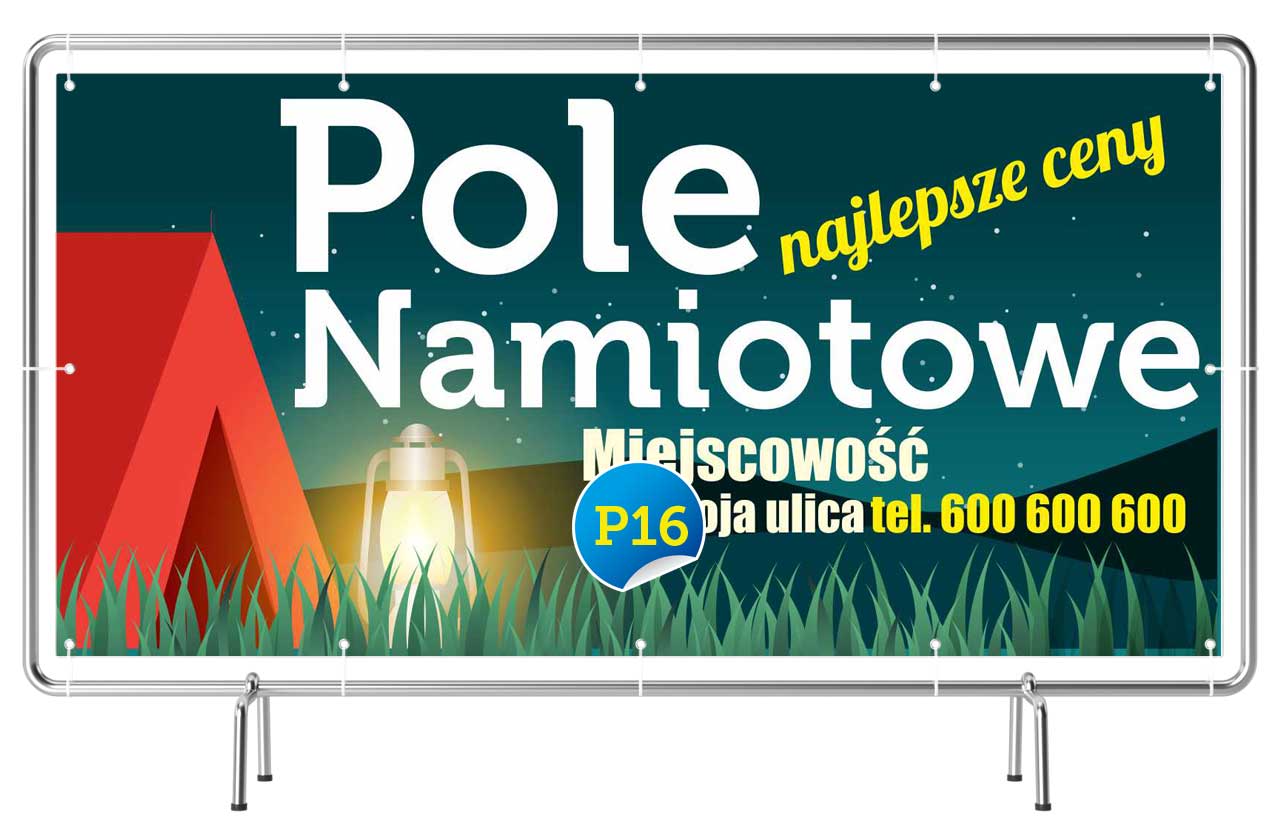 

Gotowe Reklama- Pole namiotowe Szyld