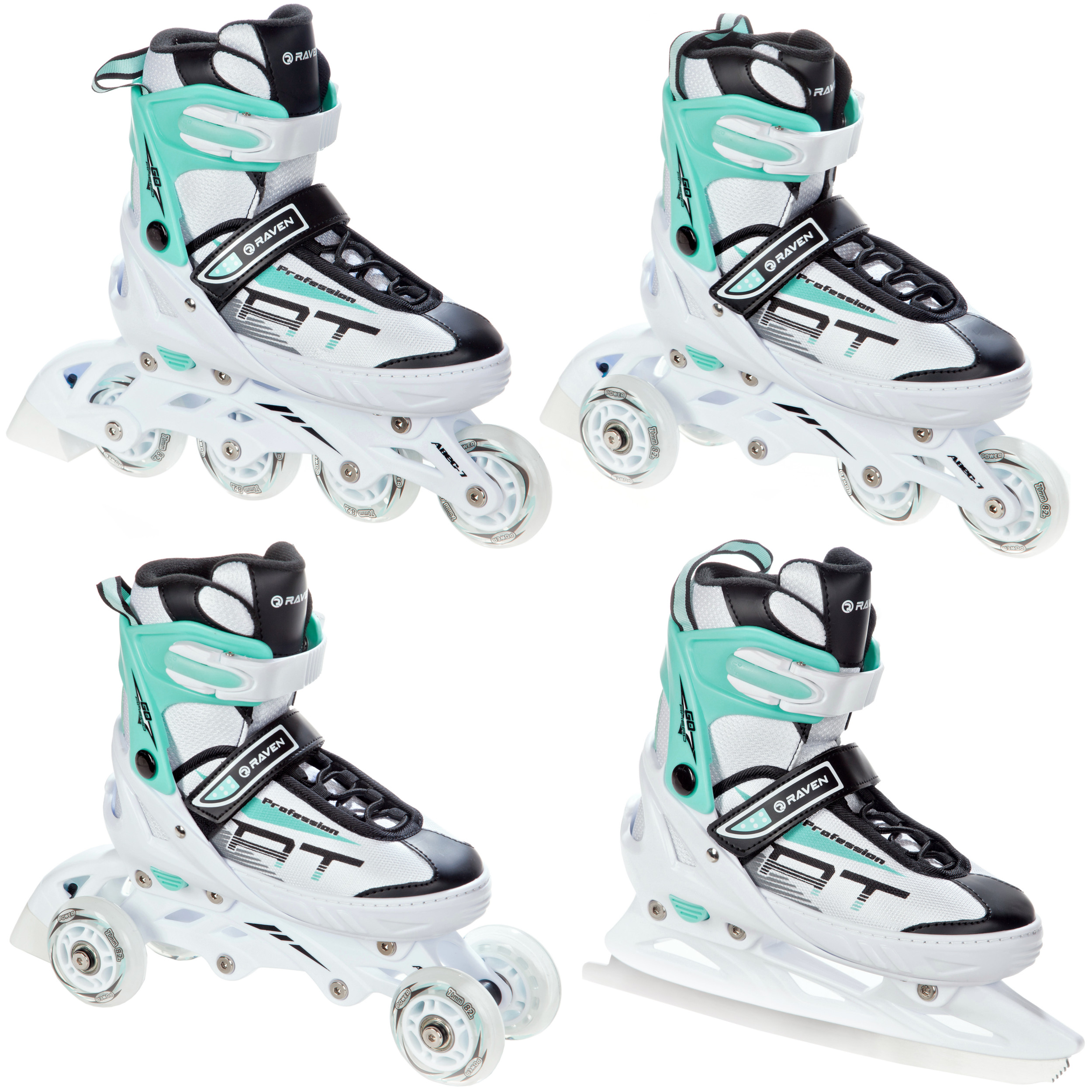 

Rolki Łyżwy 4w1 Raven Profession White/Mint 35-39