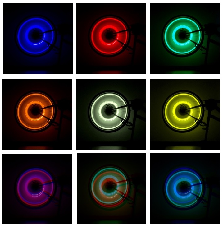 LASEROWE KOŁA neony na koło 4 LED rower rowerowe Marka AQUALED