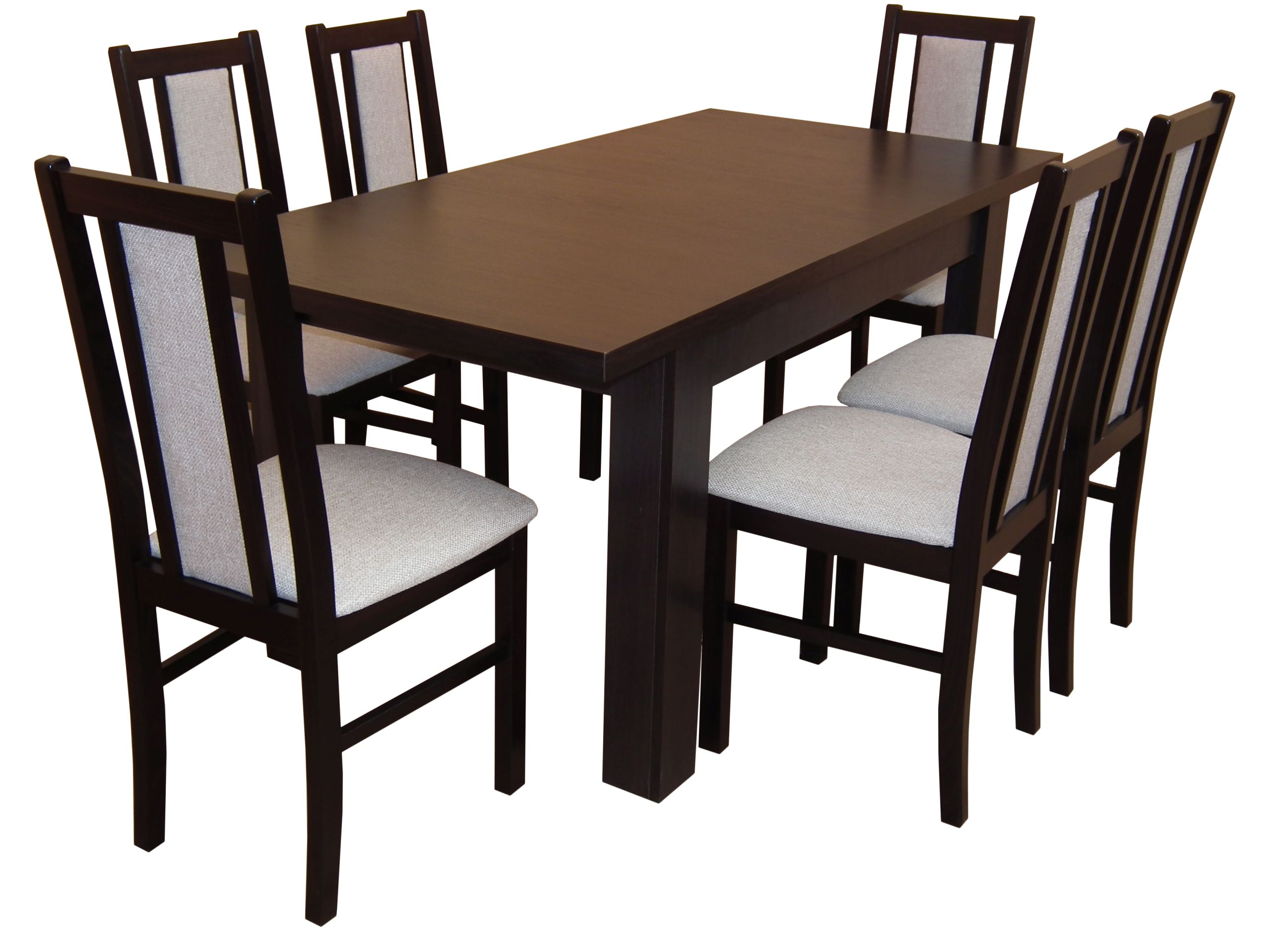 Skladací stôl 165/120x80 + 6 stabilné kreslá