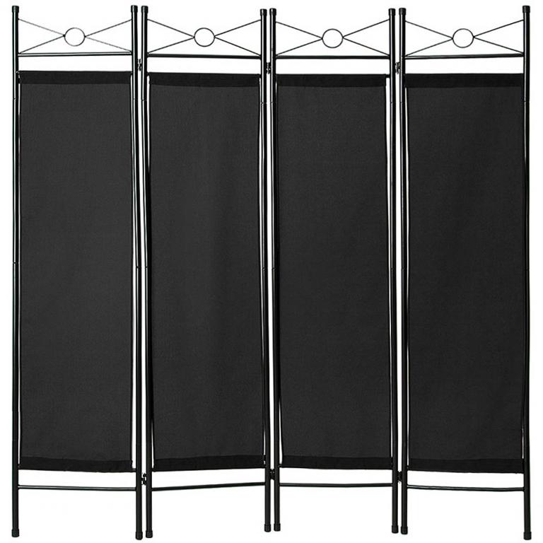 

Parawan zasłona 4 skrzydła 180x160cm czarny 401662