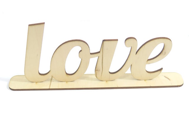 

Dekor Stojący Napis love Na Podstawce Sklejka RR37