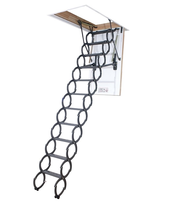 Půdní schody z kovu Fakro 60 x 120 cm, maximální výška 280 cm