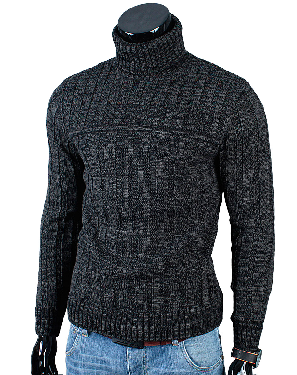 

Produkt_pl Gruby Golf Sweter MA22 Karbon__L