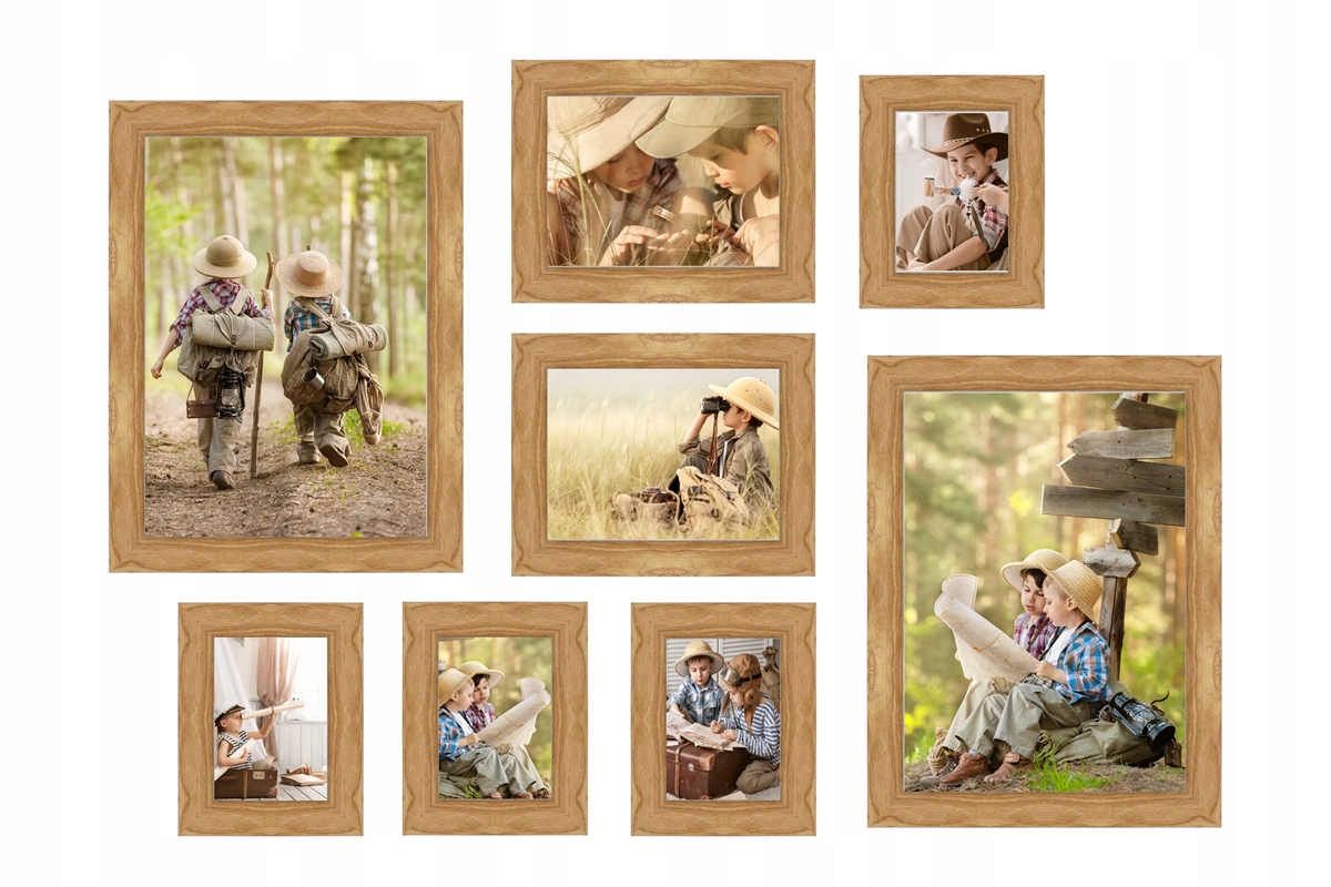 Multirám Londýn Sada rámečků na fotografie Světlý Dub