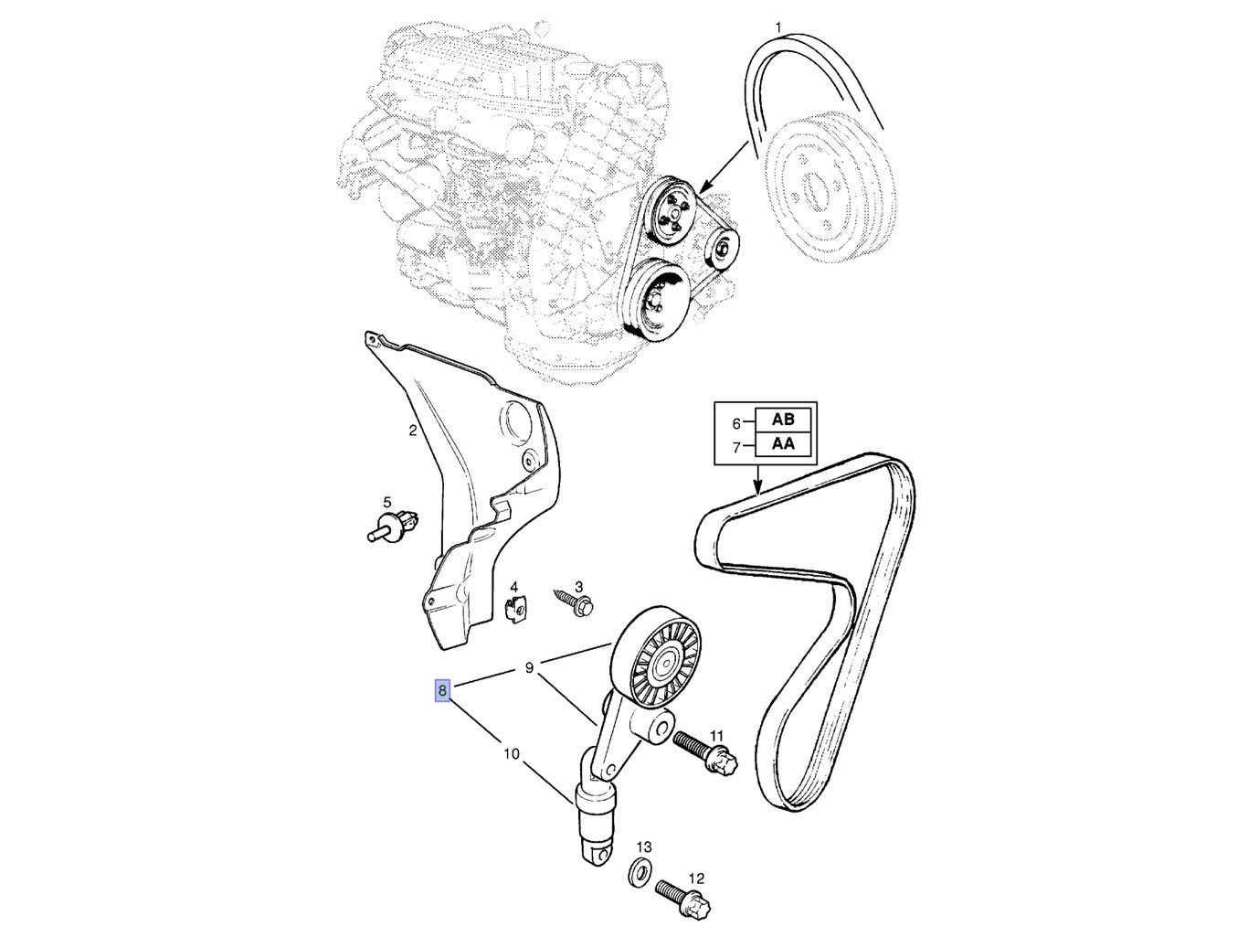 NAPINACZ ROLKA OPEL FRONTERA B OMEGA B 2.0 2.2 DTI Producent części Automega