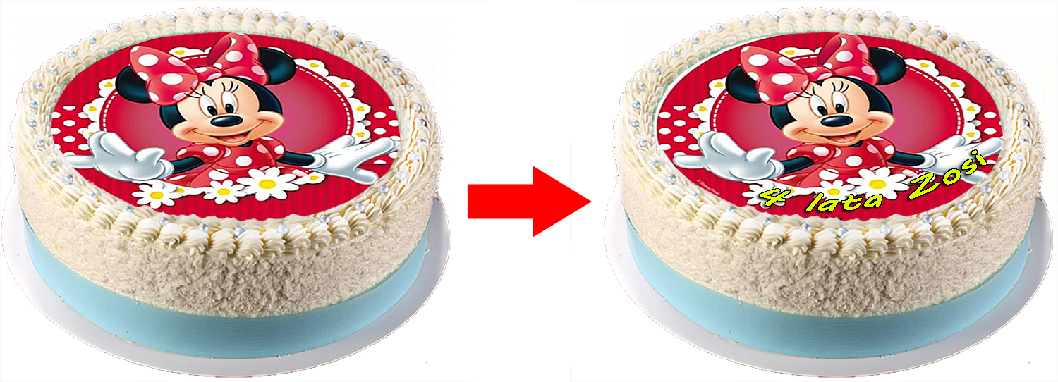 OPŁATEK NA TORT Myszka Minnie Mickey Mouse 18cm Kod producenta op61