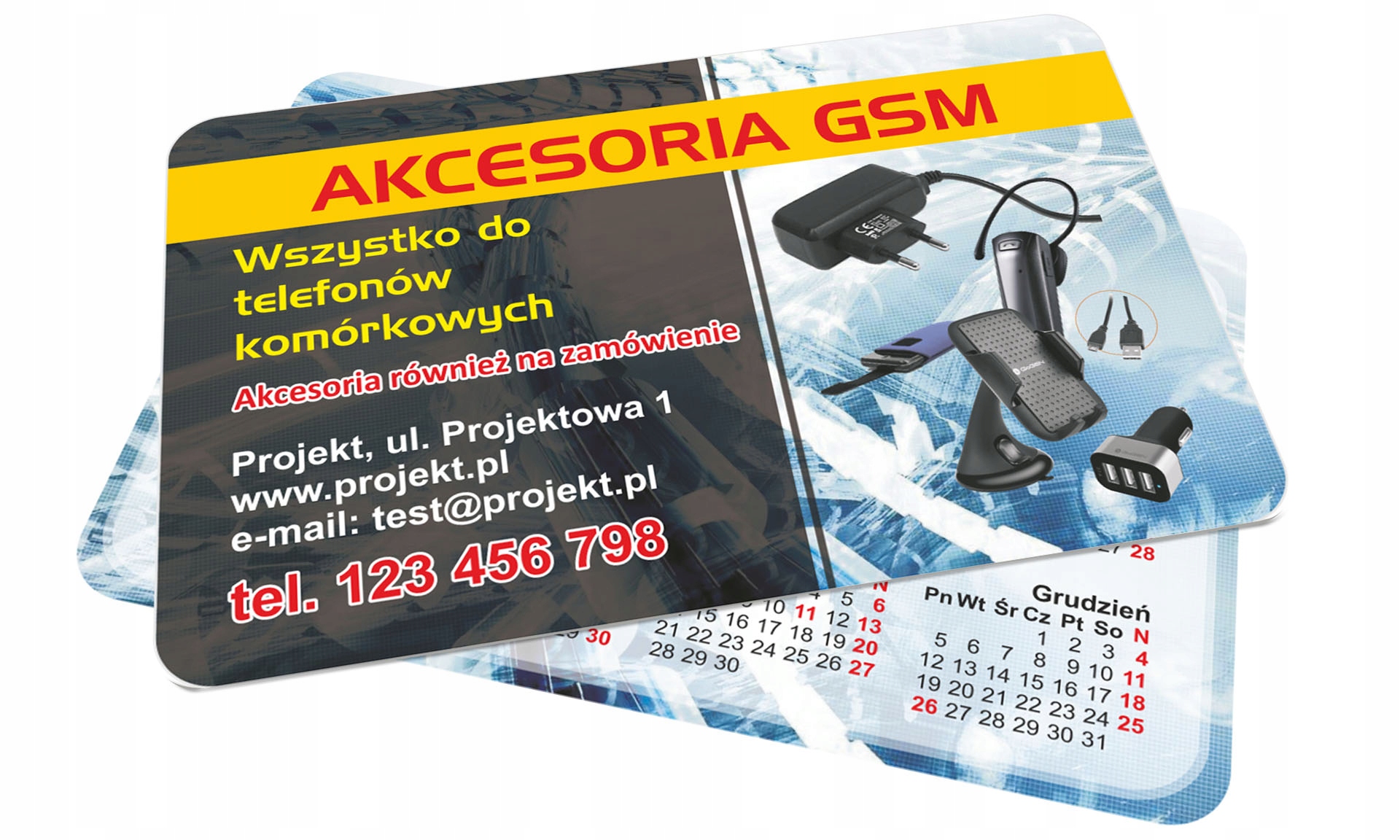 2000 kalendarzyk listkowy wizytówka folia PROJEKT! Kalendarz na rok 2024