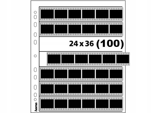 

Koszulki 100szt na negatywy 24x36mm pergamin Hama