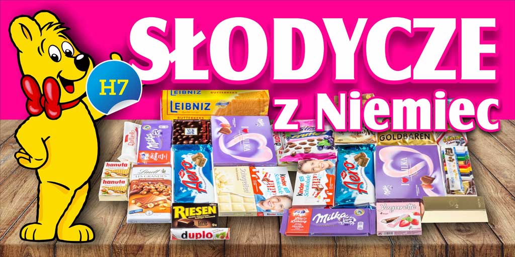 Solidny Baner Reklamowy - Słodycze z NIemiec 3x1m
