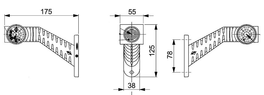 LAMPA PRZYCZEPKI PRZYCZEPY LAWETY OBRYSÓWKA LED 2X Producent części Horpol