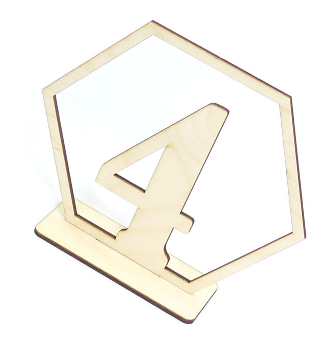 DUŻE DREWNIANE NUMERKI NA STÓŁ + PODSTAWKA OZ51 Marka bez marki