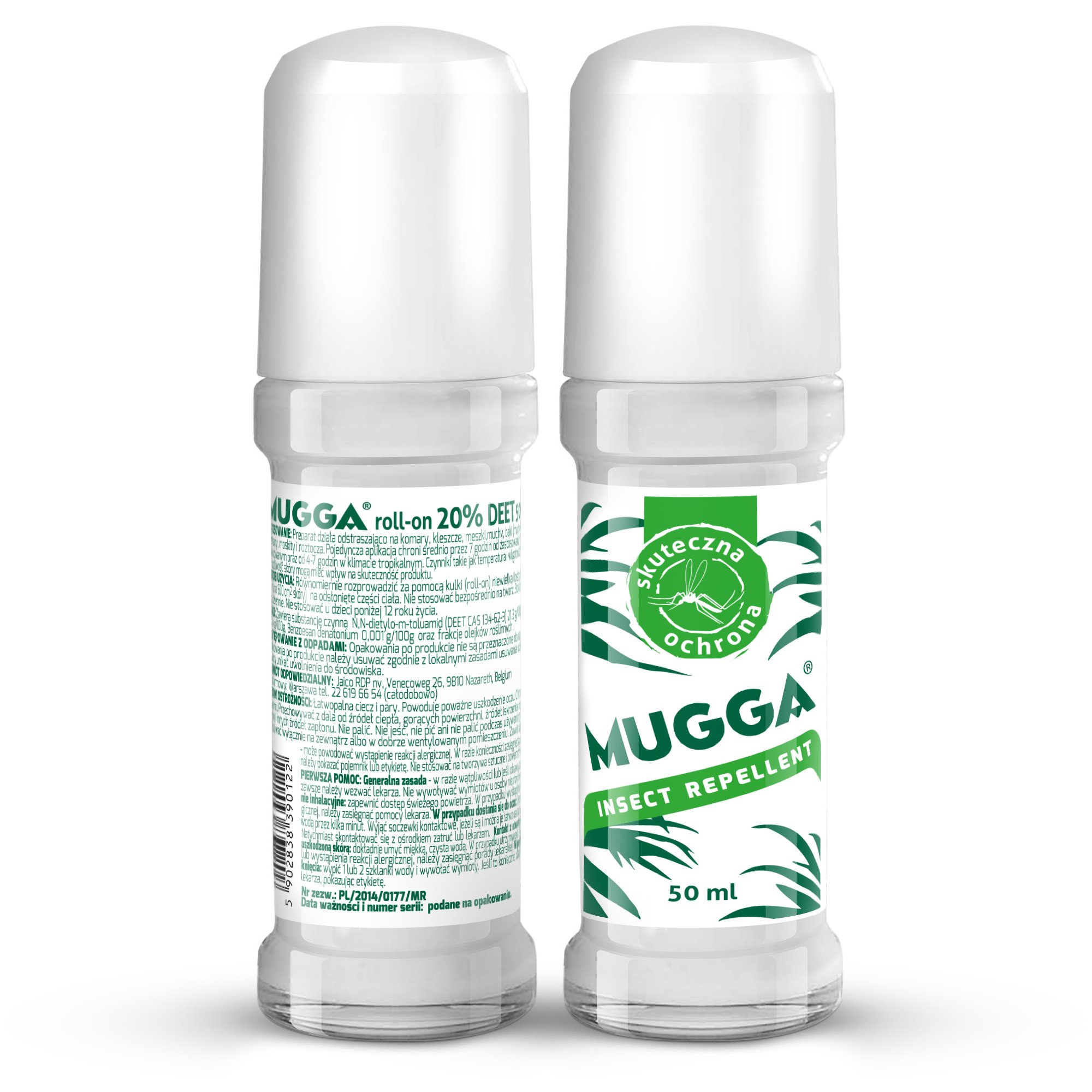 Mugga Roll-on 20% Deet 50ml Mocny Środek na Komary i Kleszcze