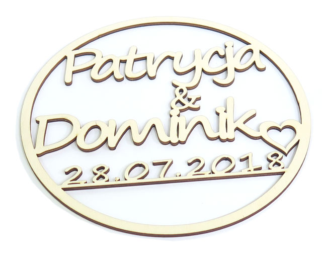 KOŁO o ŚREDNICY 74cm Z IMIONAMI NA WESELE VO88
