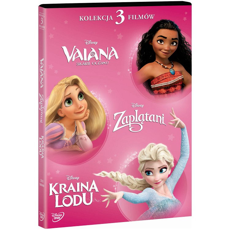 

Vaiana, Kraina Lodu, Zaplątani 3xDVD Disney Bajka