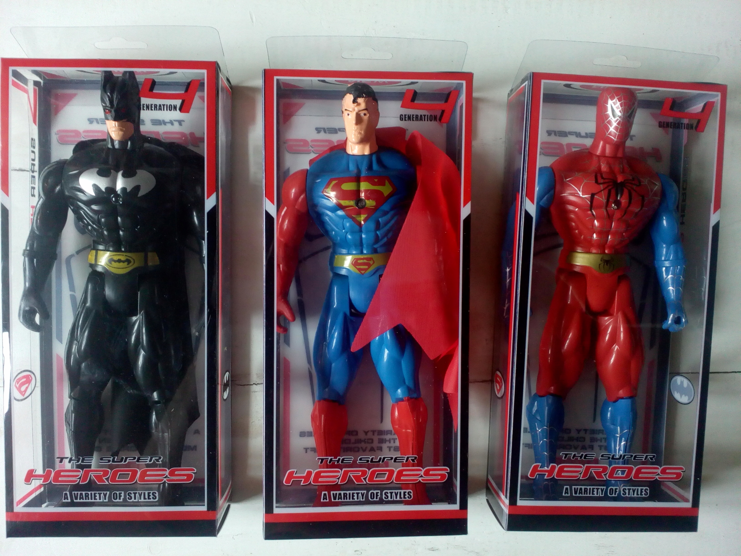 Zestaw 3 Figurek Batmanspidermansuperman świecą 7555106163 Zestaw 3 Figurek Batmanspidermansuperman świecą 7555106163