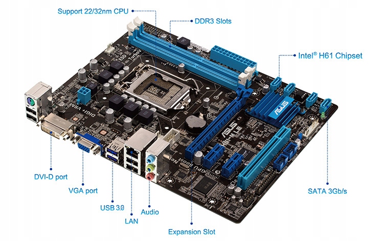 Asus p8h61 m le usb3 обзор