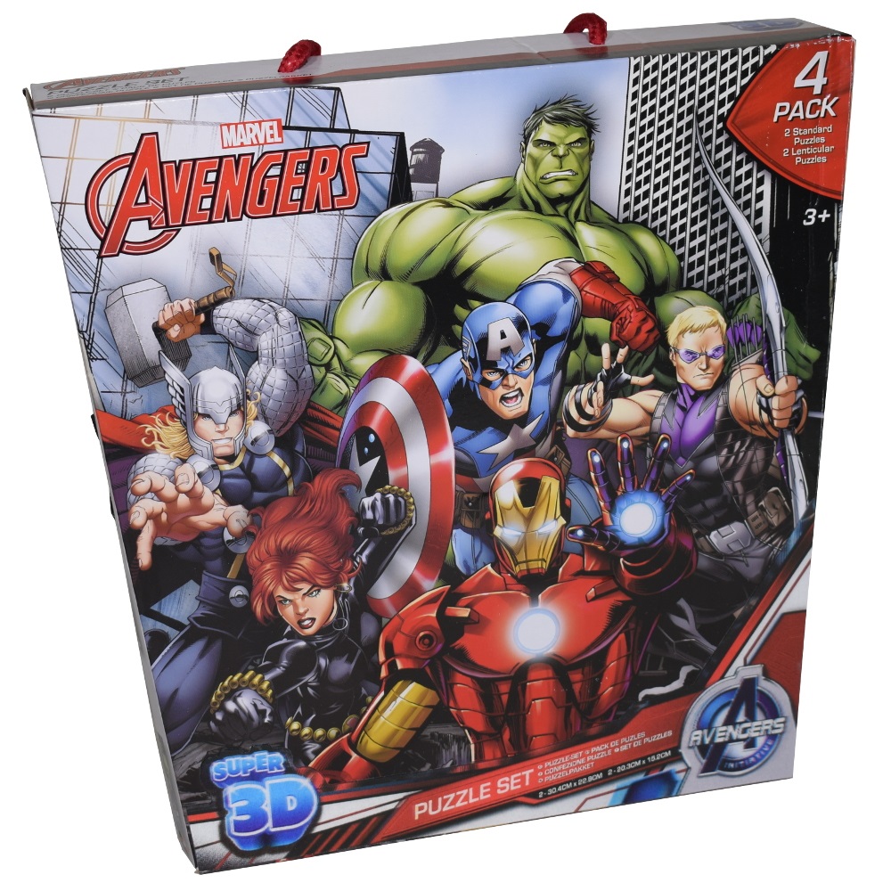 MARVEL AVENGERS Puzzle 3D + Tradycyjne 4 x 24 elem 6945726550 oficjalne archiwum allegro