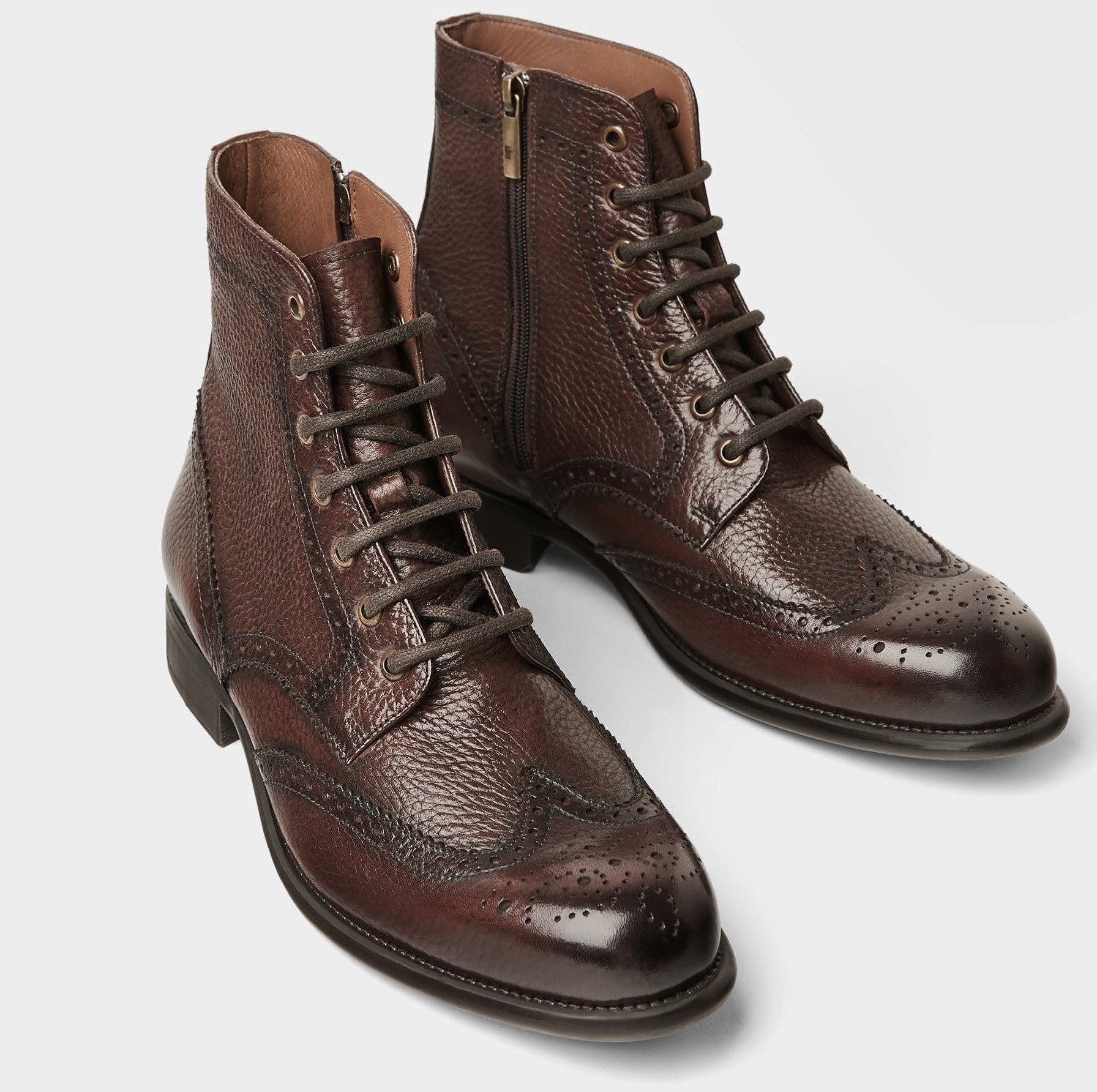 Hans - мужские коричневые кожаные ботинки - 09848214