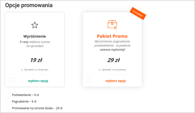 promotion options