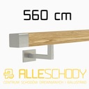 фото mini №1, Handrail wall-mounted wooden 40x40 560cm oak color