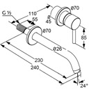 фото mini №5, Washbasin faucet wall-mounted hidden kludi bozz 2 holes
