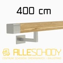 фото mini №1, Handrail wall-mounted wooden 40x40 400cm oak color