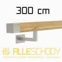 фото mini №1, Handrail wall-mounted wooden 40x40 300cm oak color