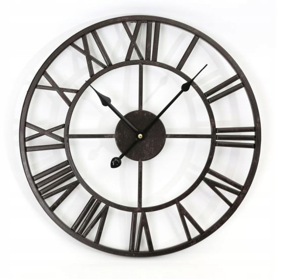 ZEGAR ŚCIENNY METALOWY RETRO CZARNY LOFT 40 cm
