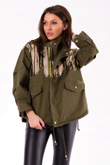 KURTKA - KHAKI 46005-2 - S 100% bawełna