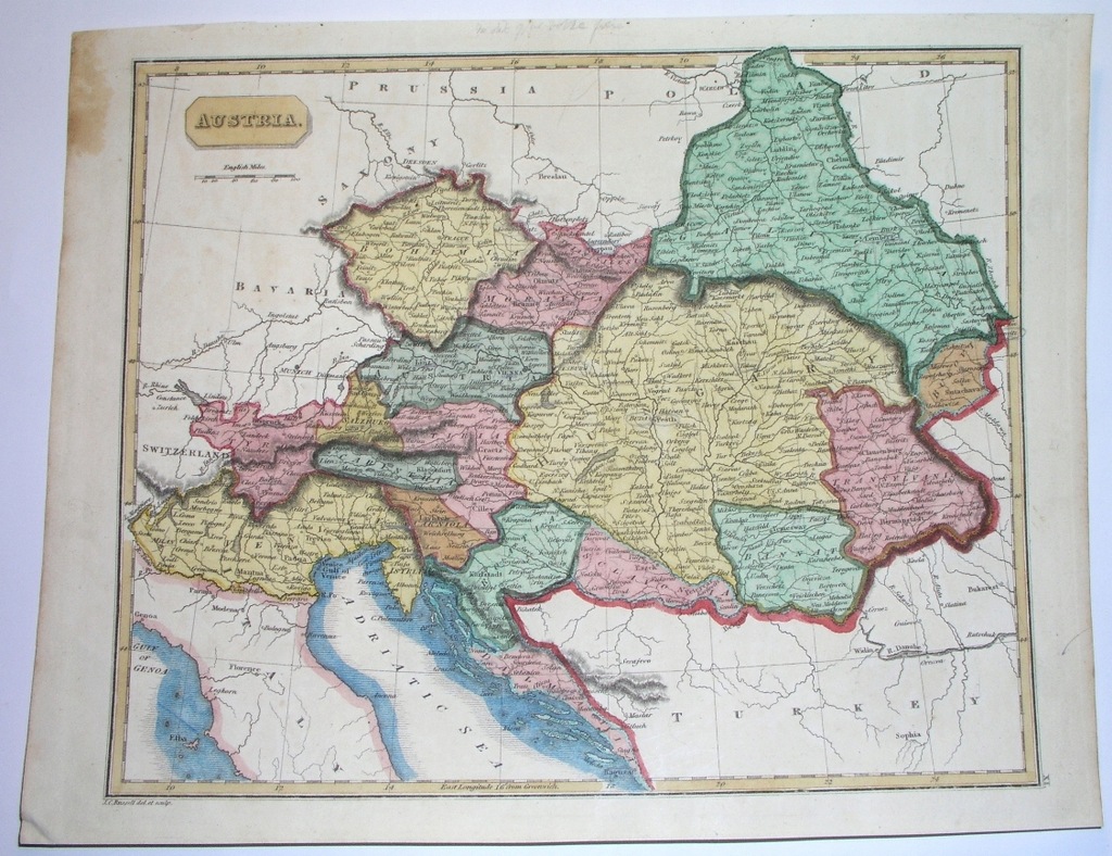 1808 MAPA POLSKA GALICJA WARSZAWA KRAKÓW LUBLIN