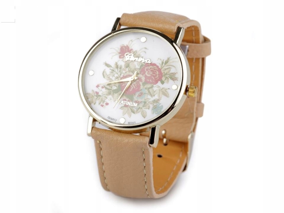 Zegarek damski 3,8x24 cm z kwiatami