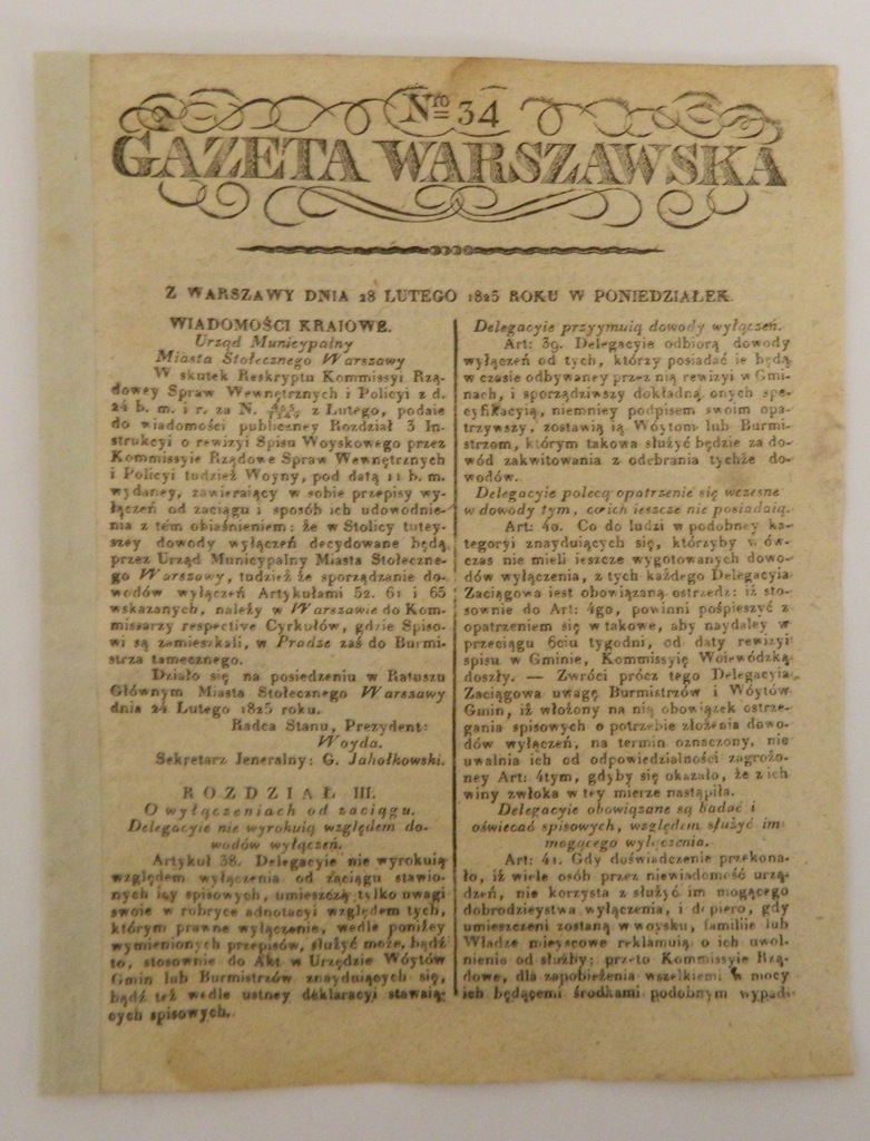 1825 Wyłączenia od zaciągu Gdów Podymne Igołomia