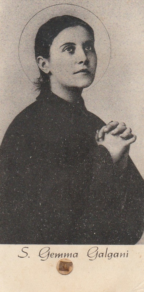 STARY OBRAZEK SWIETY Z RELIKWIA SW. GEMMA GALGANI