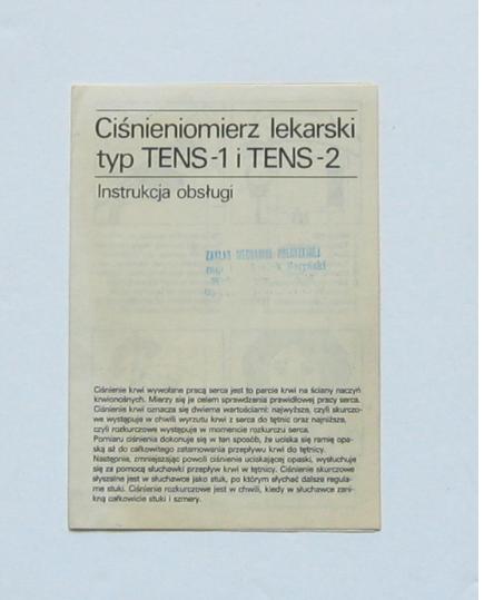 Instrukcja obsługi ciśnieniomierz TENS-1 TENS-2