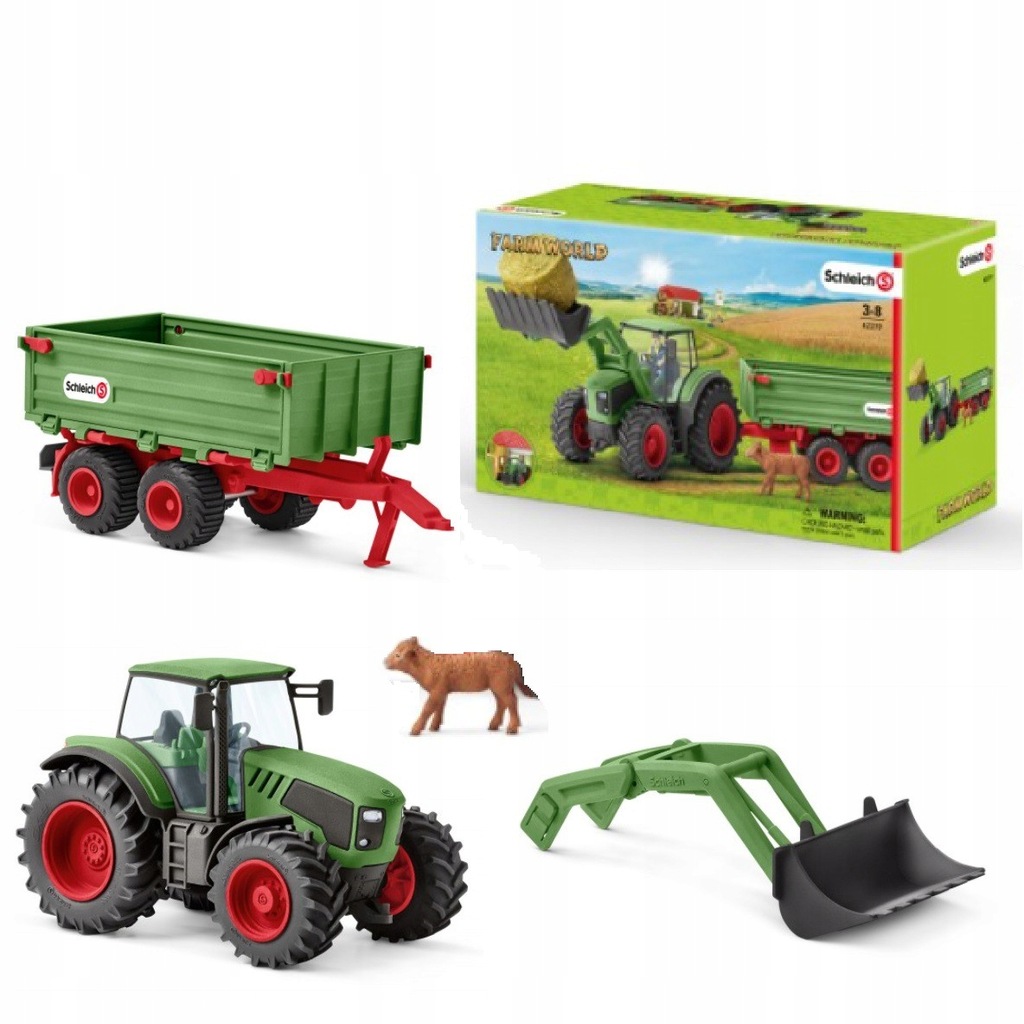 SCHLEICH 42379 Traktor z przyczepą, zestaw+figurki