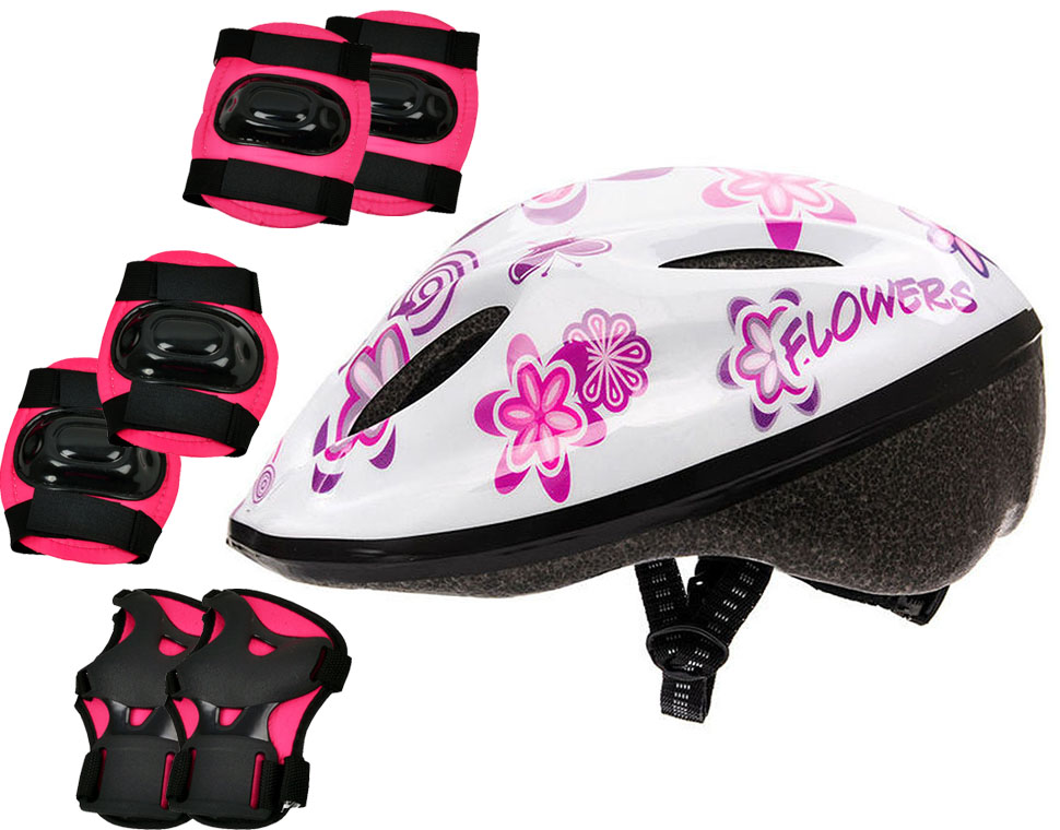 KASK + OCHRANIACZE NA ROLKI ROWER DLA DZIECI r.S 7226138730