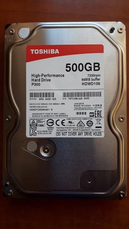 500GB Dysk 3.5 Toshiba P300 nowy