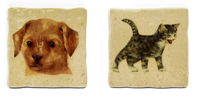 Płytki ceramiczne pies i kot 10x10 cm