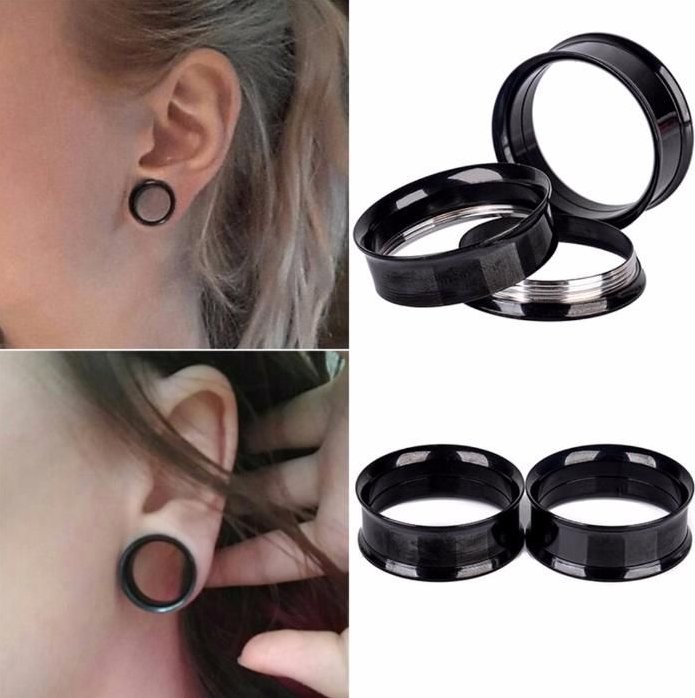 Prosty czarny tunel 12 mm para metalowy