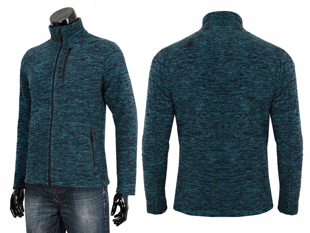 4F POLAR Męski PLM001 BLUZA Polarowa Zielony L
