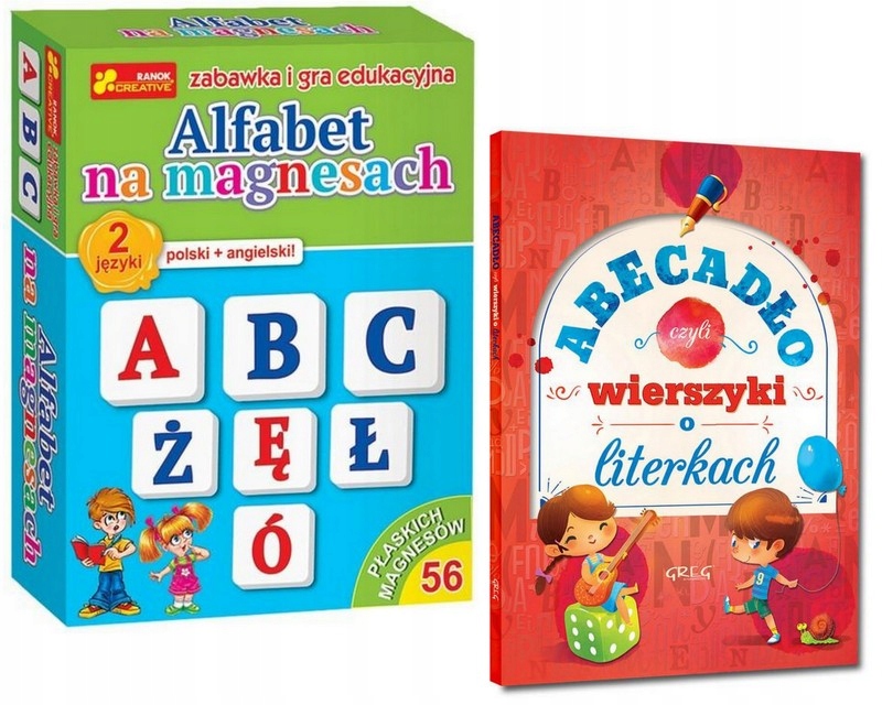 LITERY Literki abecadło wiersz+alfabet magnetyczne