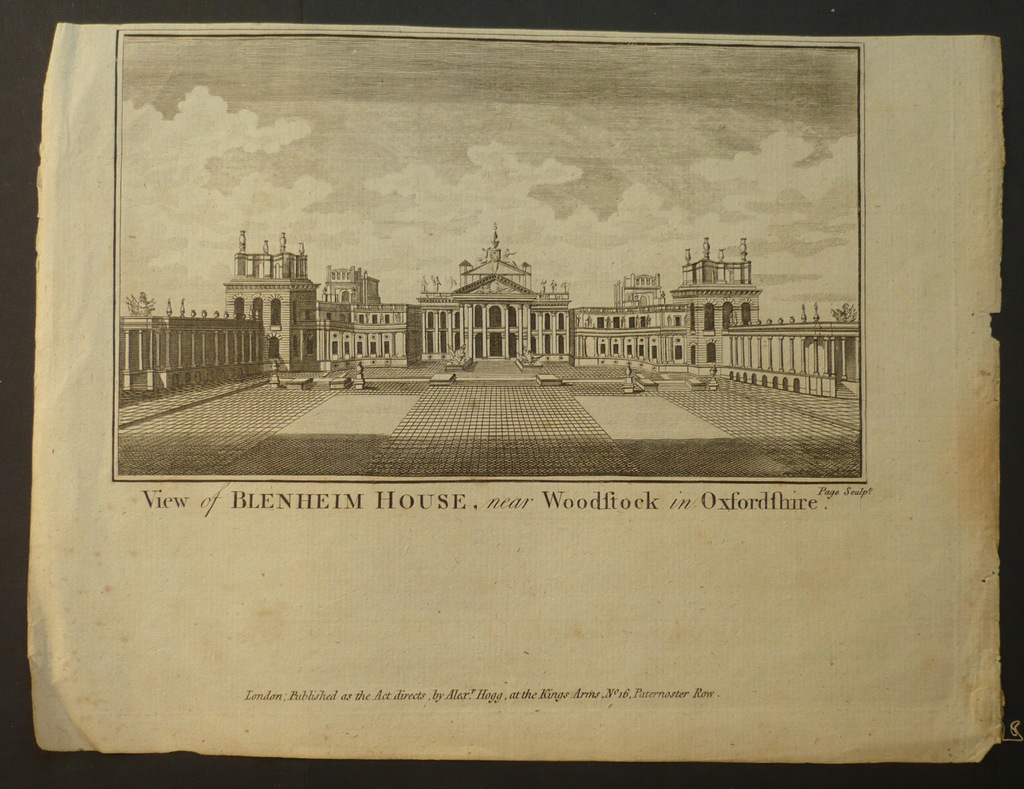 Anglia pałac Blenheim Woodstock, oryg. 1745