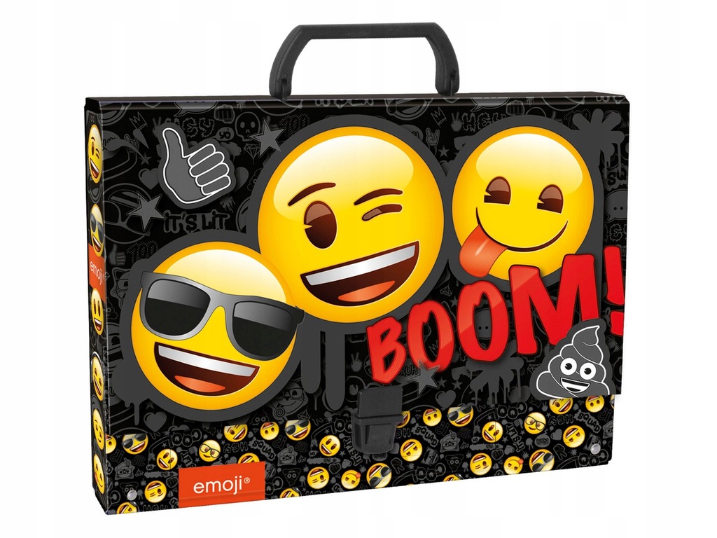 TECZKA NA RYSUNKI A4 TWARDA Z RĄCZKĄ EMOJI
