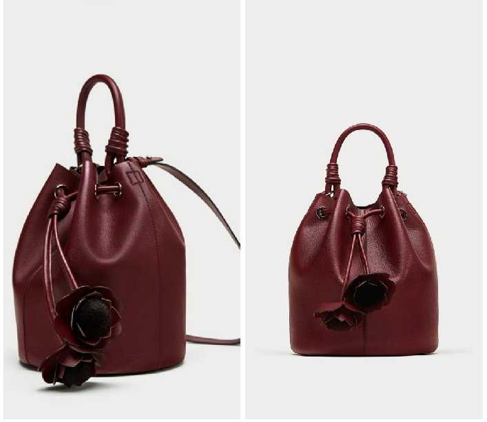 ZARA bordowy worek TOREBKA nowy 8448/204 jemerced