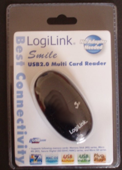 Multi czytnik kart USB stick 'Smile' czarny