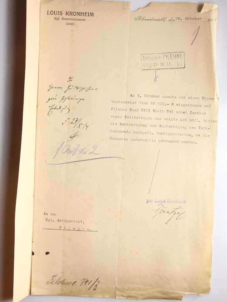 STARY DOKUMENT - Wieleń nad Notecią - FILEHNE 1914