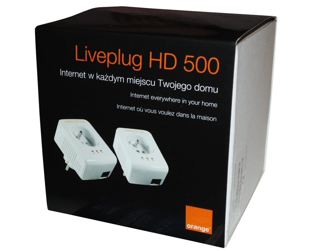 LIVEPLUG HD 500 INTERNET PO GNIAZDKU 230V ORANGE